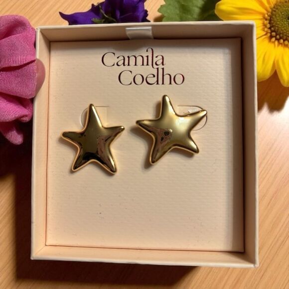 Camila Coelho Jewelry - Camila Coelho Golden Gleam Star Medallion Earrings New!